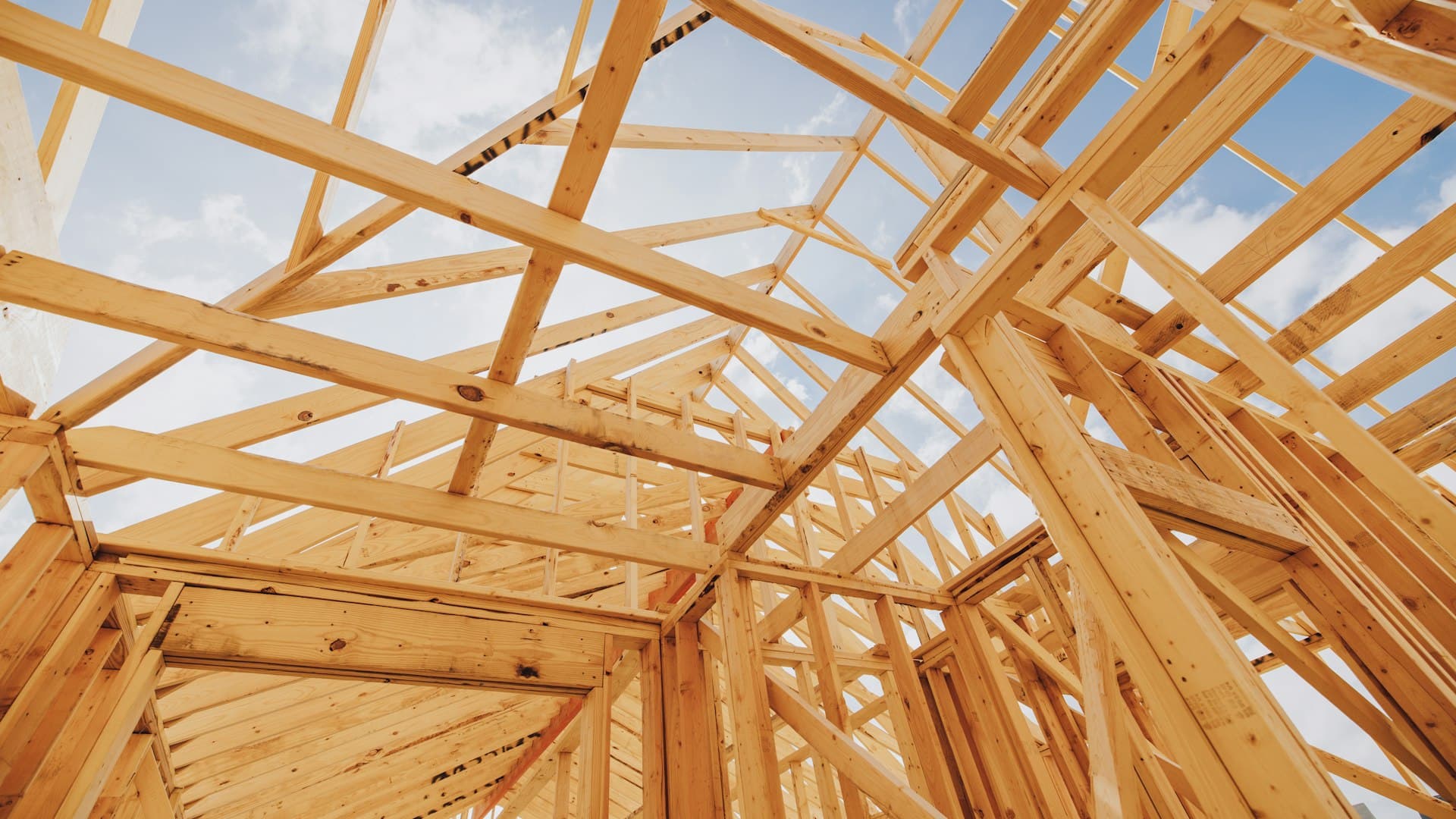 Construction site with building materials